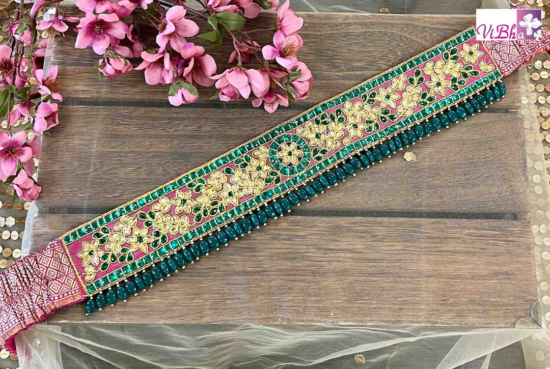 Accessories & Jewelry - Pink And Green Embroidered Waist Belt