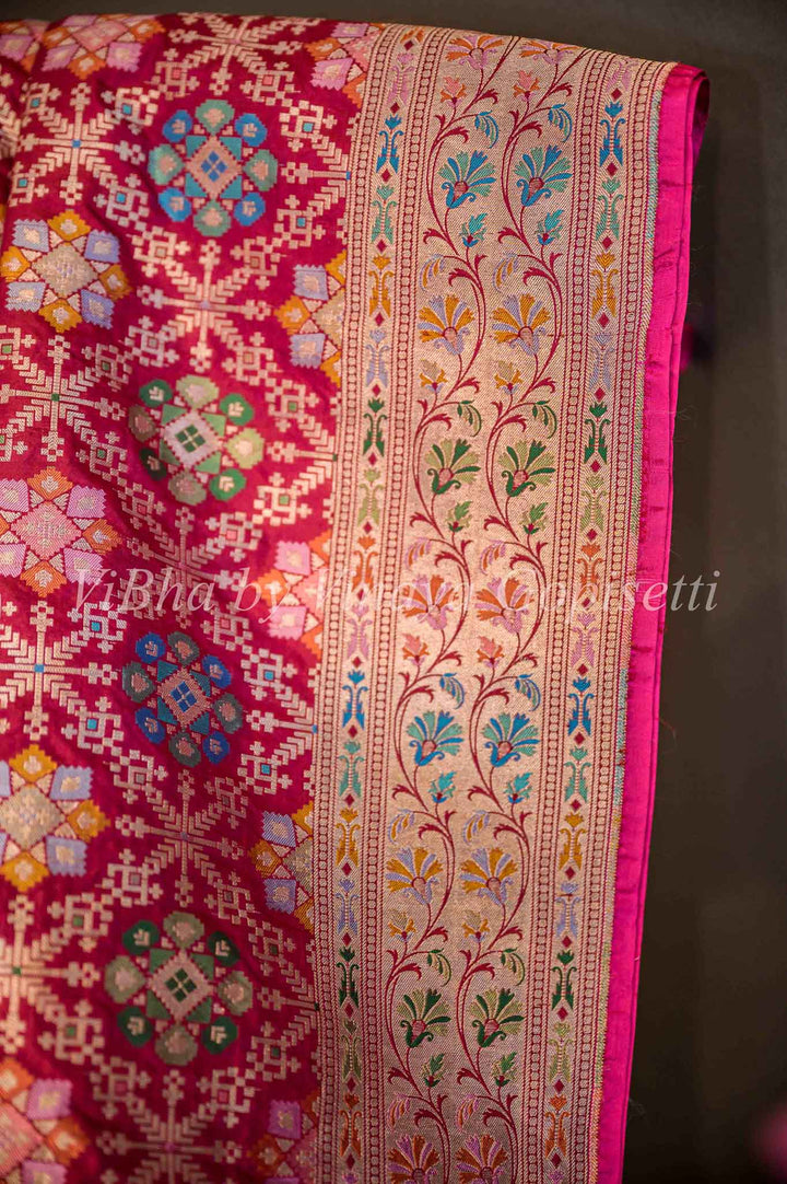 Sarees - Pink Gharchola Weave Banarasi Saree