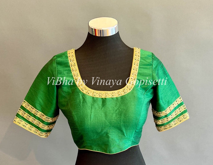 Green Rawsilk blouse