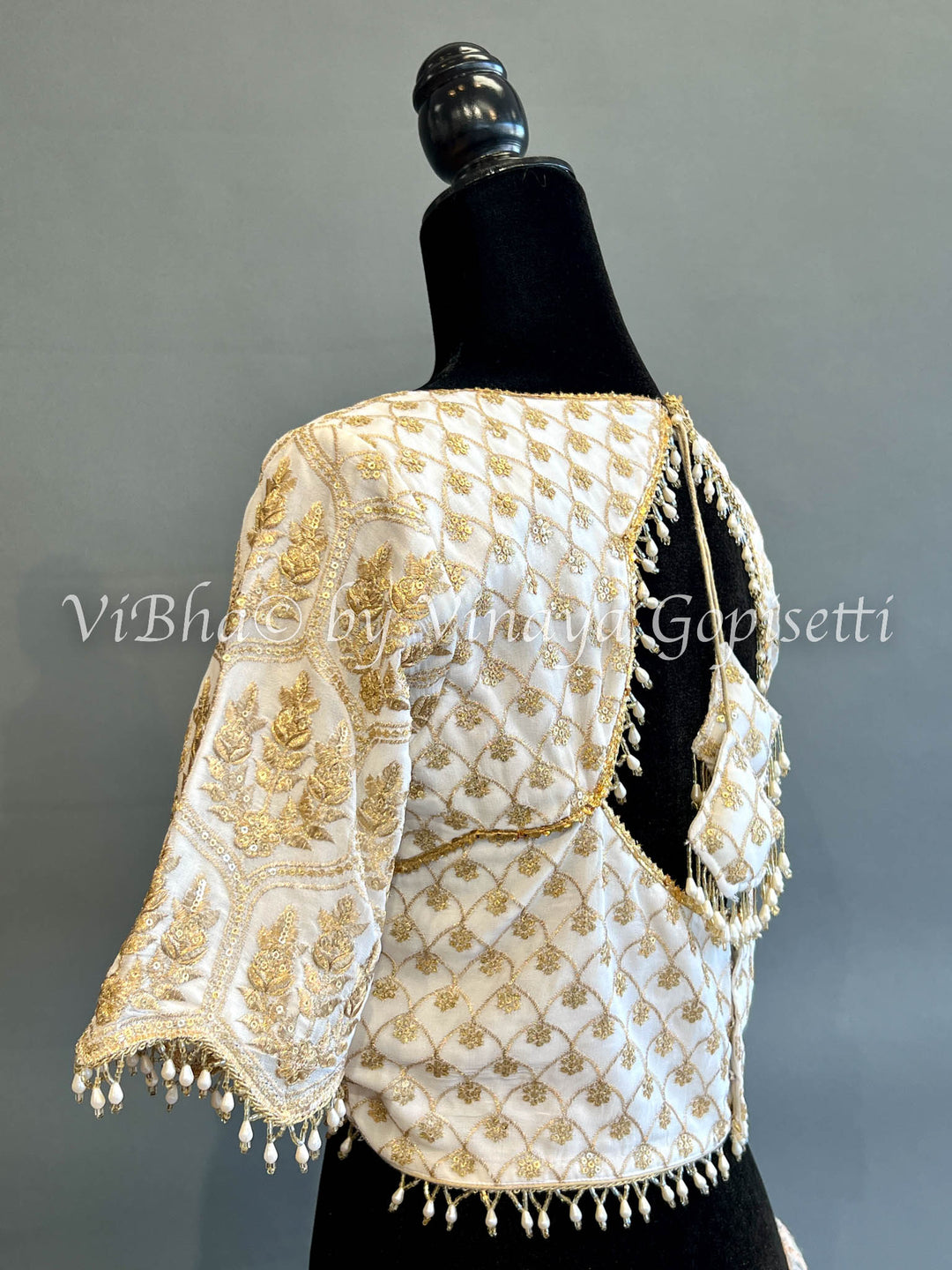 White And Gold Blouse