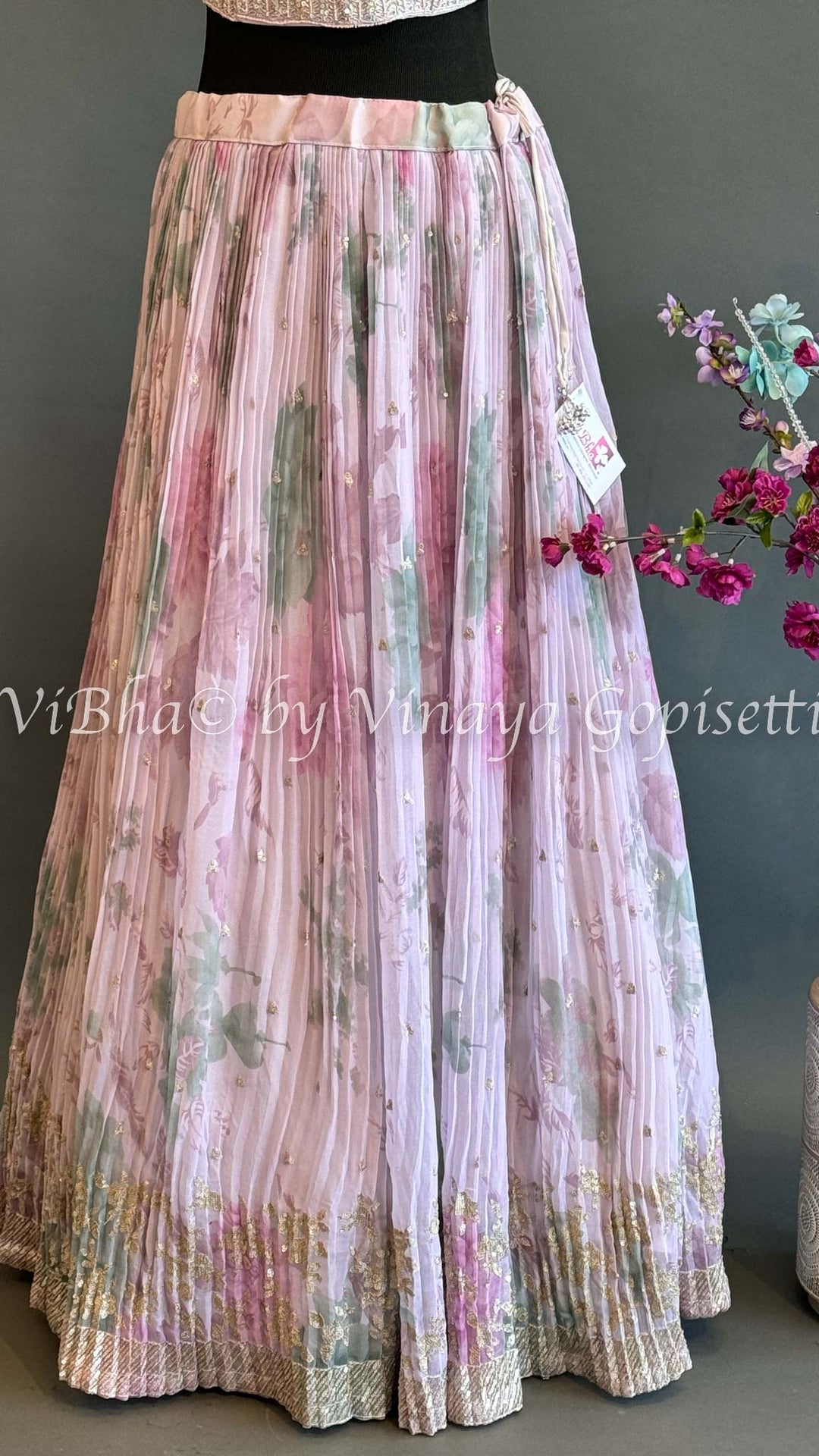Pastel Pink Embroidered Lehenga Set