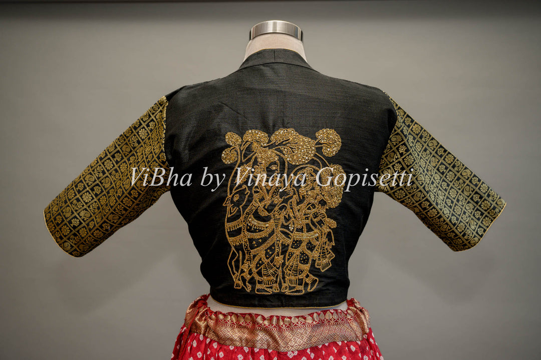 Hand Painted Blouse With Embroidery