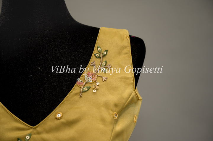 Mustard Yellow Embroidered Blouse