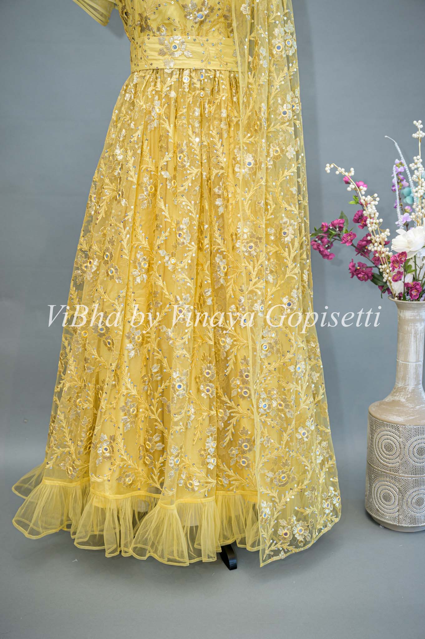 Amorina Yellow Designer Gown Style Kurti | ARIHANTNX-22005 | Cilory.com