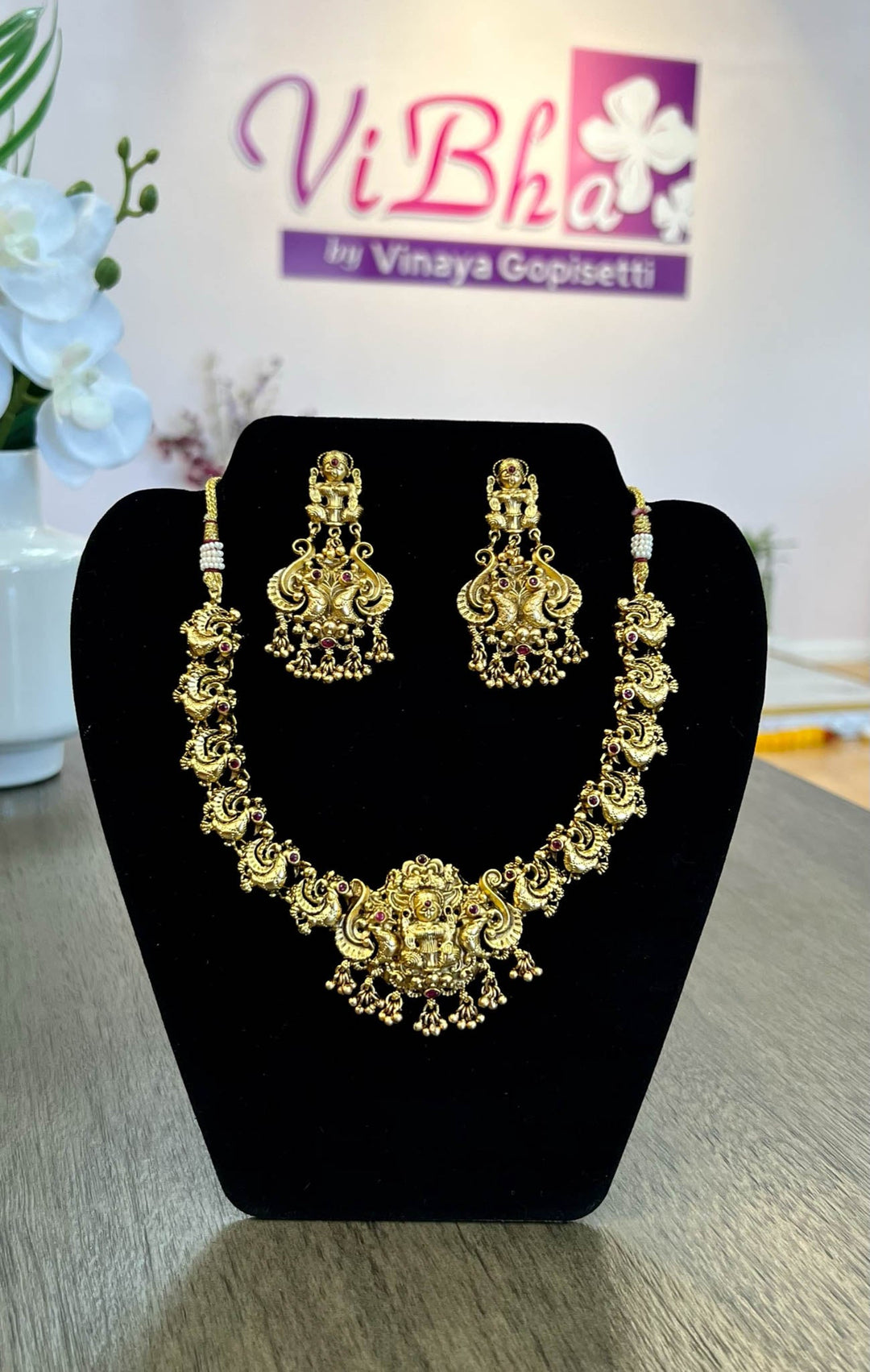 Accessories & Jewelry - Lakshmi & Peacock Nakshi Set
