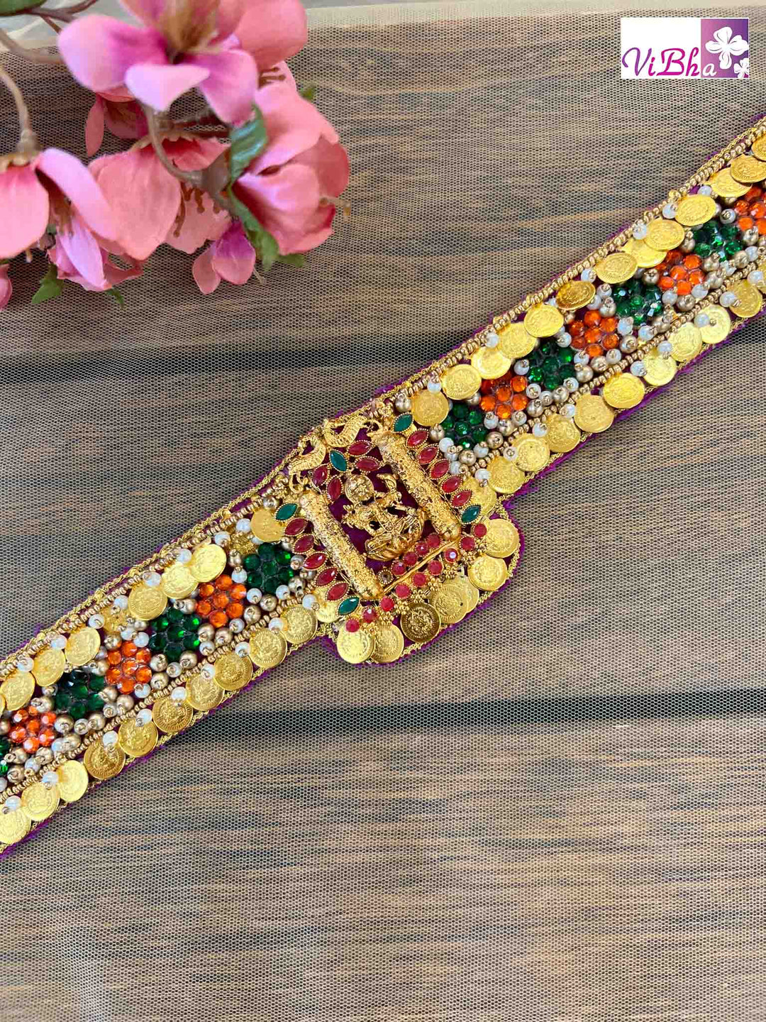 Accessories & Jewelry - Purple Lakshmi Kasu Embroidered Waist Belt
