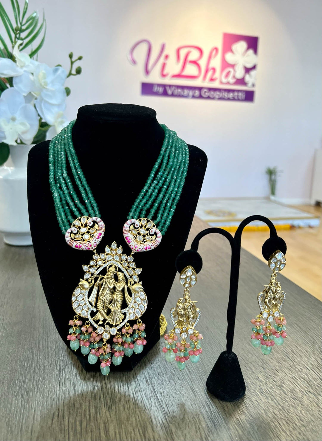 Accessories & Jewelry - Radha Krishna Emerald Set
