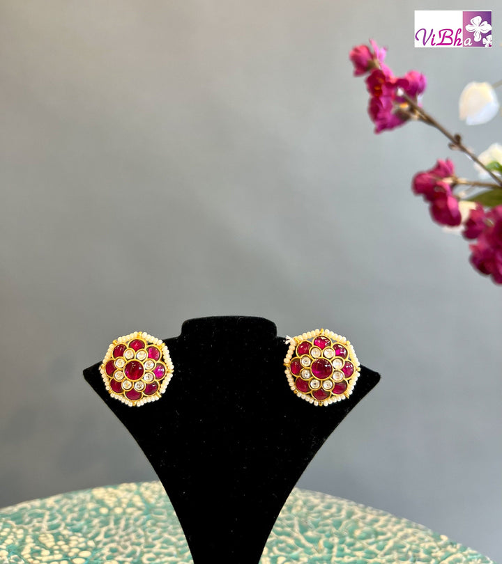 Accessories & Jewelry - Ruby And Pearl Stud Earrings