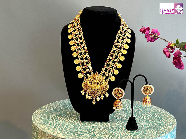 Accessories & Jewelry - Temple Heavy Jewelry Set With Ruby And Pearl
