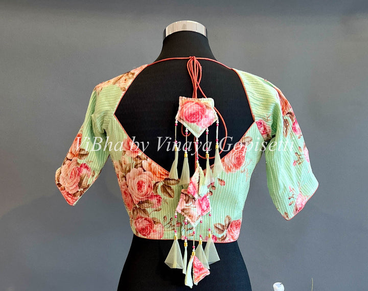 Blouses - Green Floral Blouse