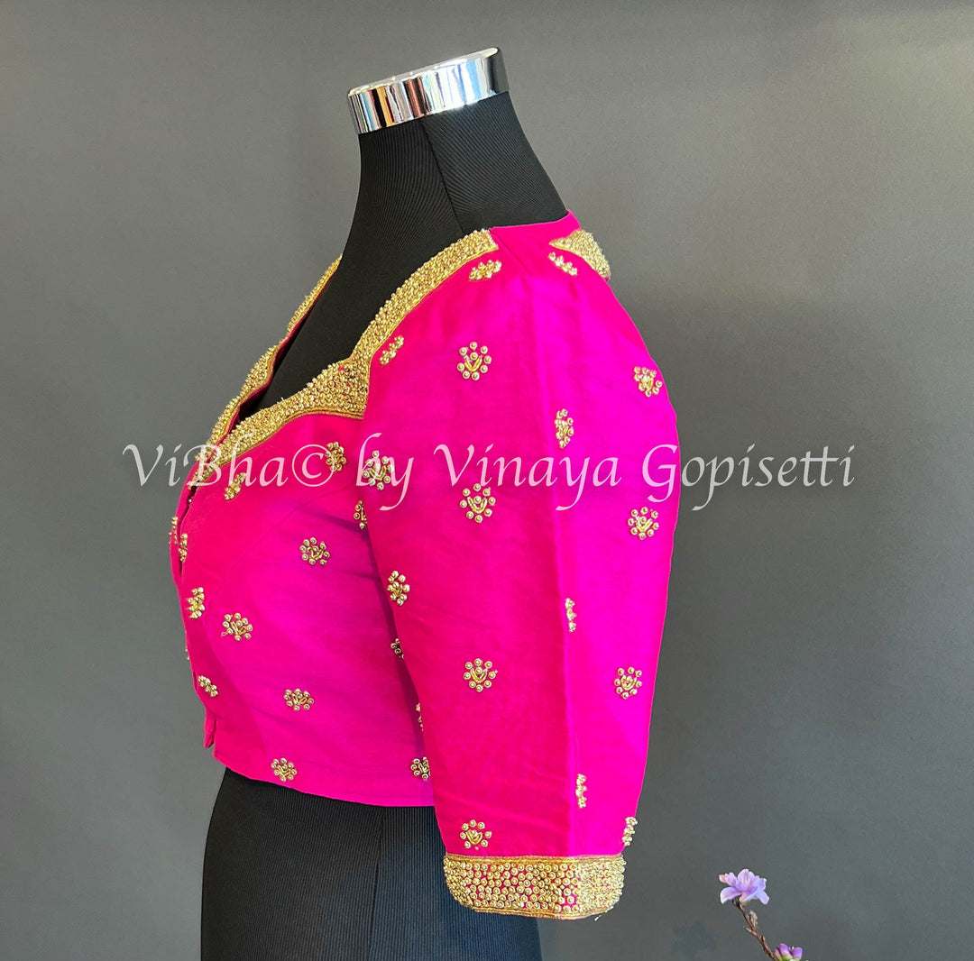 Blouses - Hot Pink Embroidered Blouse