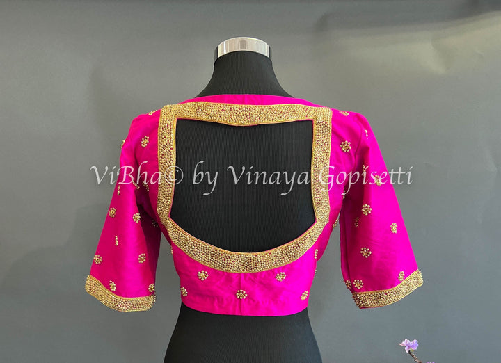 Blouses - Hot Pink Embroidered Blouse