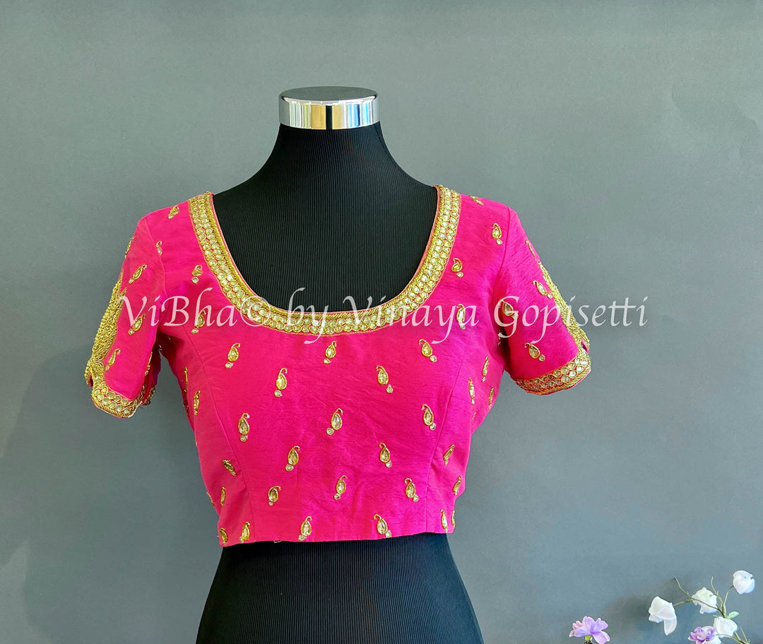 Blouses - Pink Gota Patti Embroidered Blouse