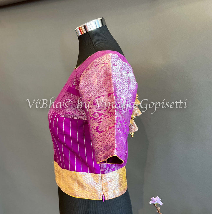 Blouses - Purple Corset Kanchi Silk Blouse