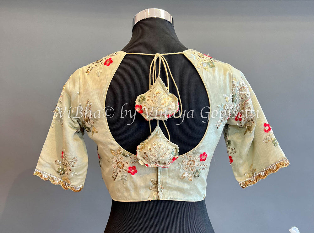 Blouses - Sage Green Embroidered Blouse