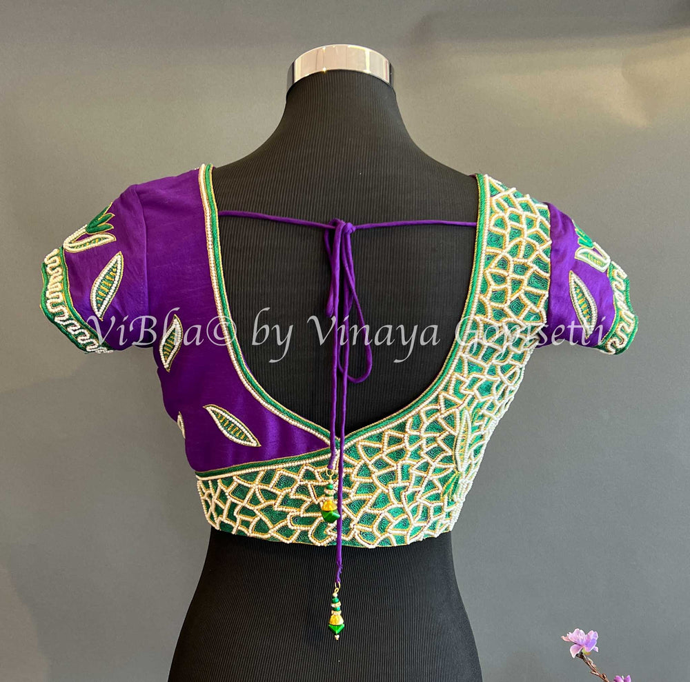 Blouses - Violet Hand Embroidered Blouse