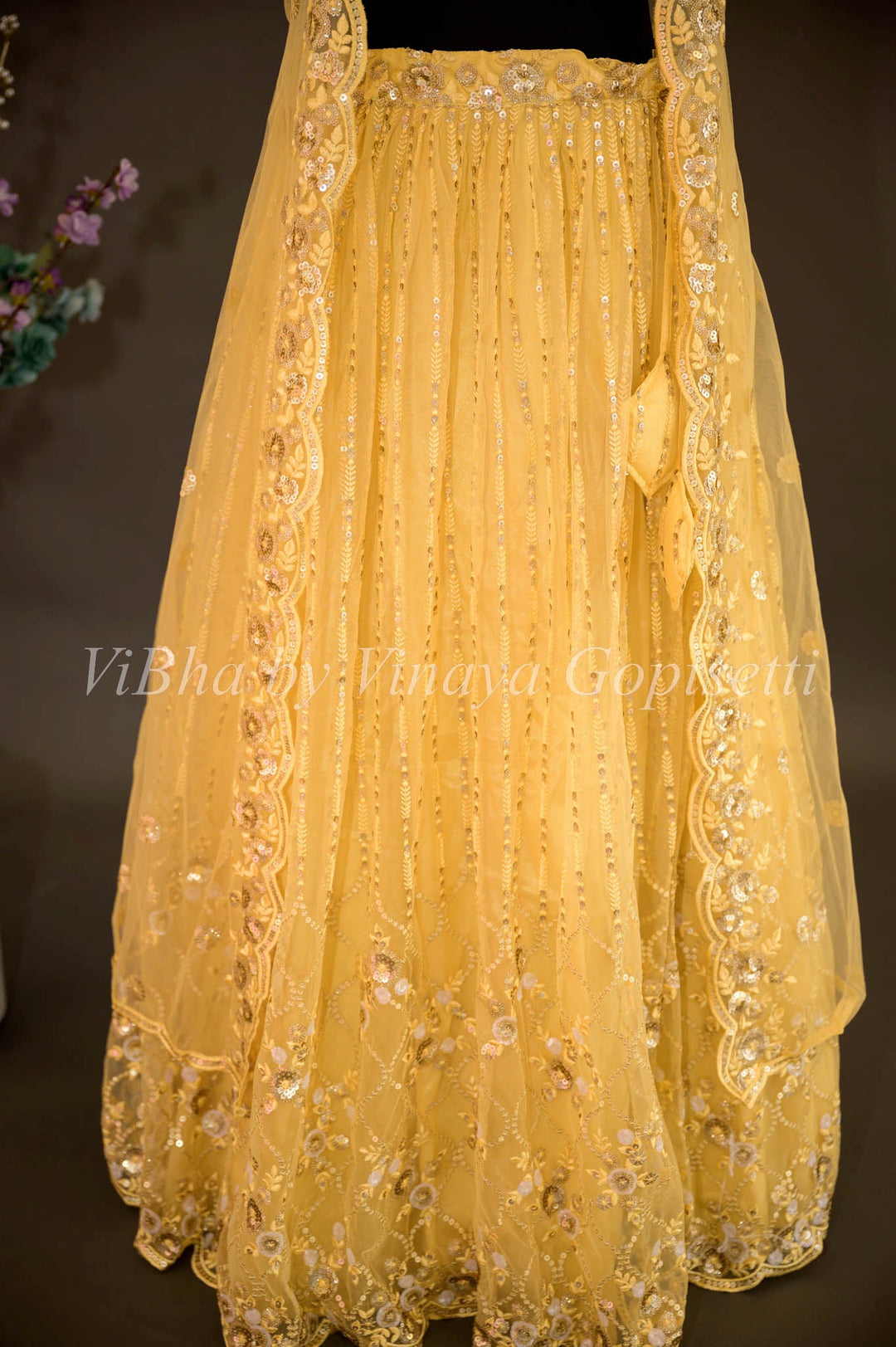 Bridal Lehengas - Pale Yellow Embroidered Lehenga With Detachable Jacket