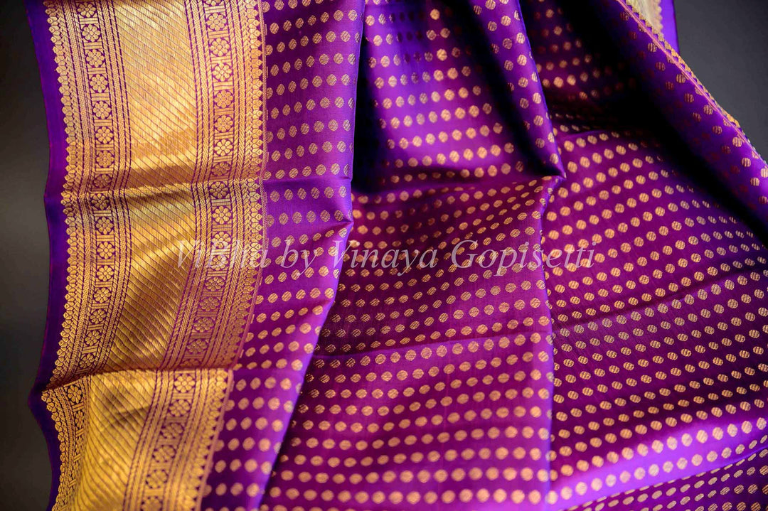 Dupatta - Purple Kanchi Silk Dupatta