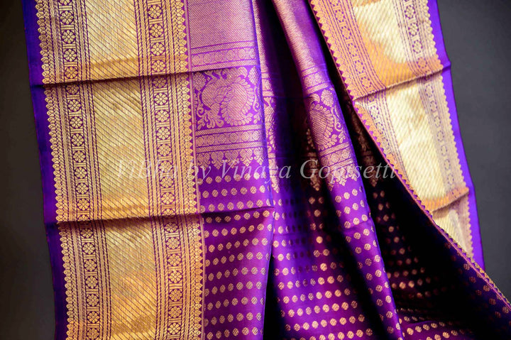 Dupatta - Purple Kanchi Silk Dupatta