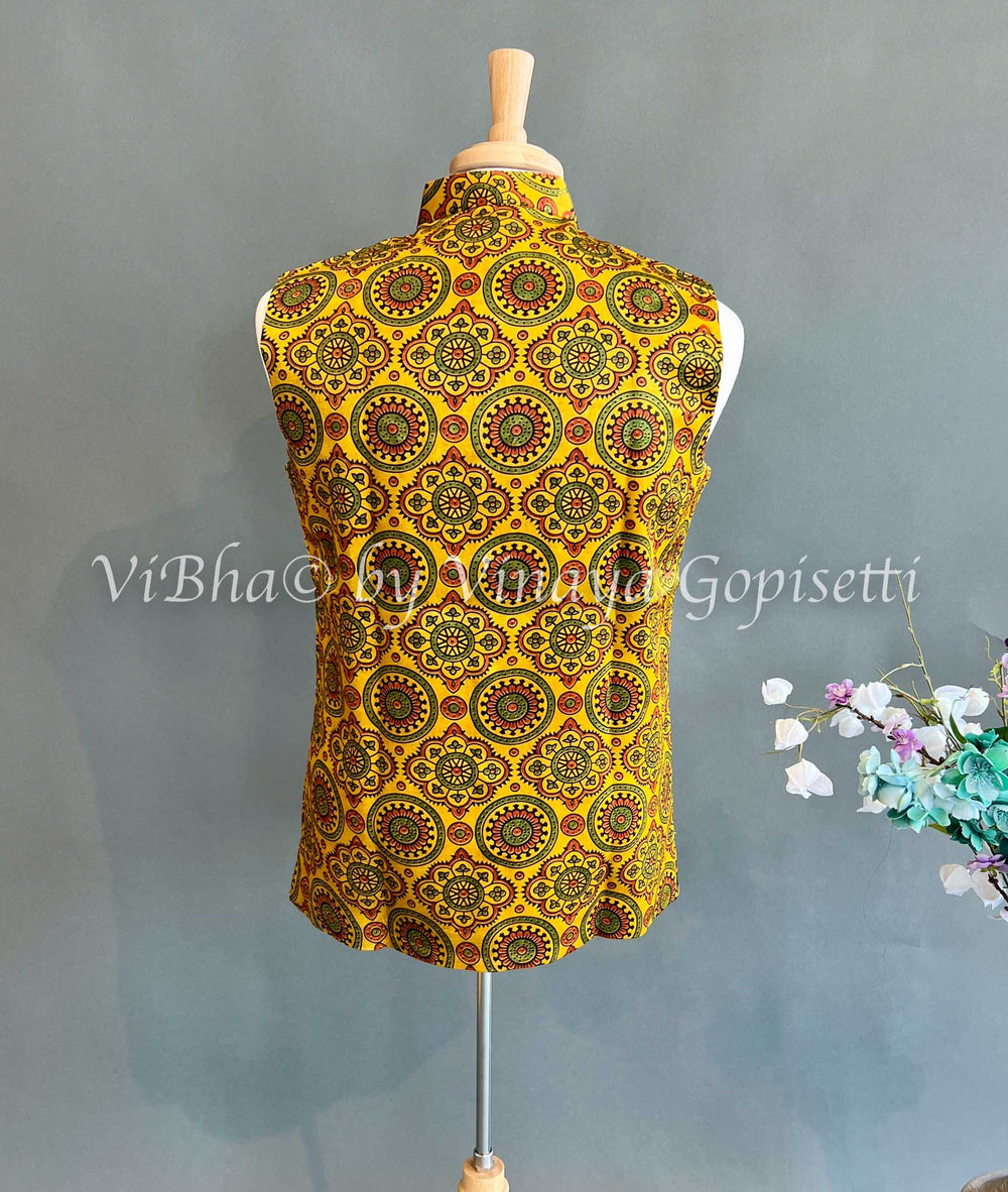 Mens Wear - Yellow Modal Silk Vest